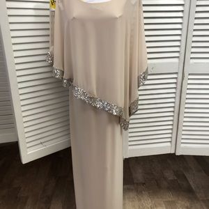 Frank Lyman long dress with chiffon overlay size 16